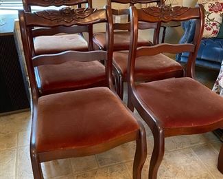 H82 - $125. Set of 6 Carved Chairs. 