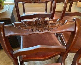 H82 - $125. Set of 6 Carved Chairs. 