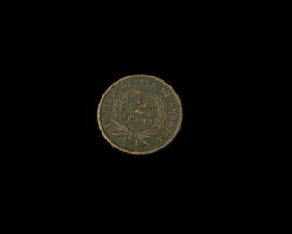C12 - $20. 1865 2 cent piece. 
