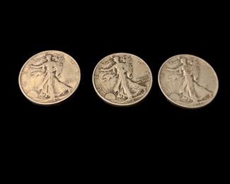 C13 - $15 each. 3 available Walking Liberty Half Dollar. 1942, 1945, 1946