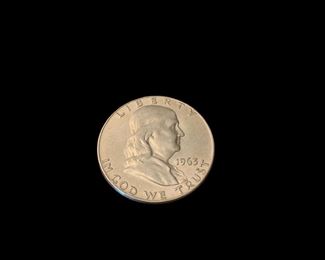 C11 - $15 1963 Franklin Half Dollar. 