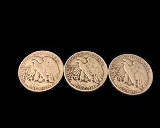 C13 - $15 each. 3 available Walking Liberty Half Dollar. 1942, 1945, 1946