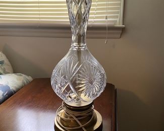 H149 - $50. Pair of Crystal Lamps (need new shades)