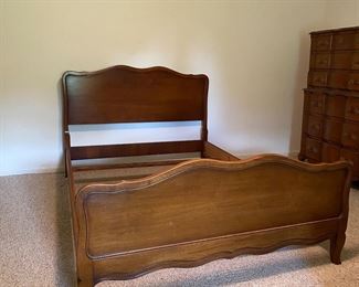 H153 - $125. White Furniture (?) Full Size Bed Frame solid wood. 
