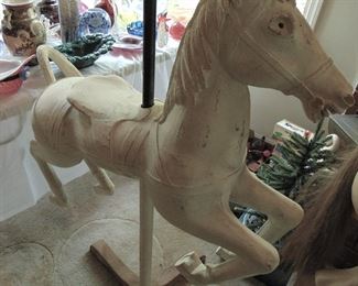 Folk art carved horse.