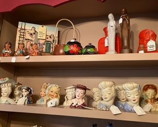 Vintage lady head vases
