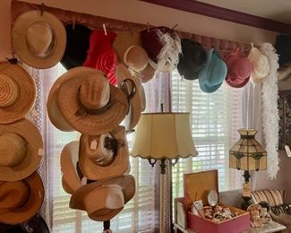 Some of the many, many hats