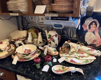 Large set of Franciscan Apple dinnerware