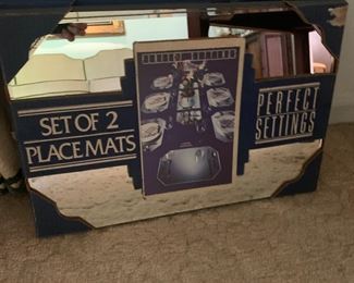 8 1980's mirrored dinner mats/cocaine party trays.