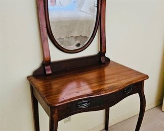 Edwardian bow front dressing table/vanity