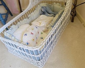 Vintage bassinet with bedding