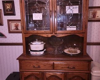 Hutch (goes along with kitchen table and chairs - see upcoming pics), assorted Corning Ware, platters, glassware & more