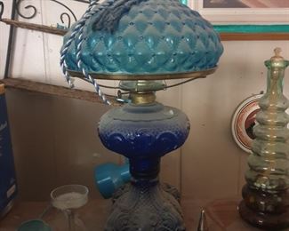 blue glass electric light