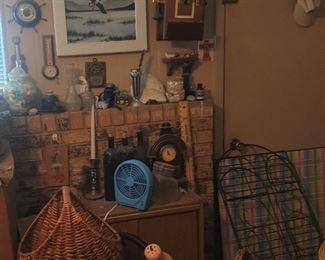 , picture, basket, odds and ends 