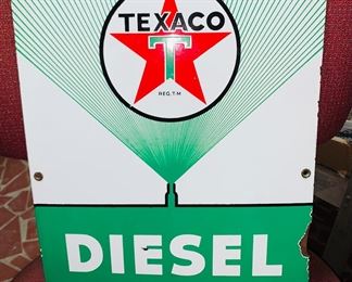 Texaco Diesel Fuel 2 Sign, circa 1956
Please read description fully.