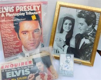 Elvis & Pricilla Wedding Photo w/ Memorabilia