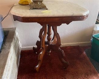 Marble top parlor table