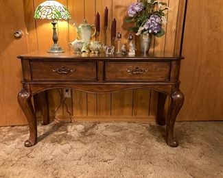 Queen Anne Leg Sofa/Hall Table • Two Drawer • 50w x 18”d x 30”h • $300