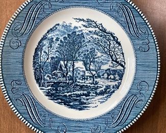 Royal China USA • Currier & Ives • Blue & White • Pottery • $135 (45pcs)
