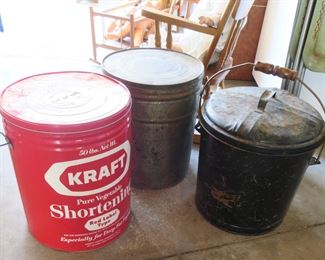 Old vintage metal cans