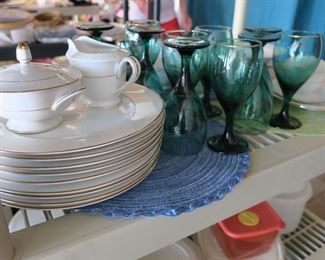 Set of vintage Style House, bridal wreath China. Excellent condition. Simple white with gold edge.