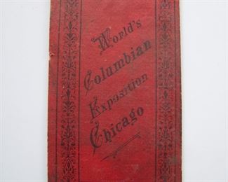 Lot 013   1893 World's Columbian Exposition Fold-Out views of the Main Buildings, all varnished, 2 tone printed, missing back cover, 3 3/4" x 7" h.  Cond:  Light soiling overall with minor wear.  Est. $40-60.