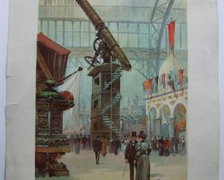Lot 014   1893 9 Chromolitho prints related to the Chicago World's Fair, "Compliments of the Chicago Tribune", 8" x 10 3/4".               Cond:  Light wear on a few of the prints.  Est. $50-70.