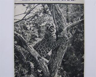 Lot 049   1937 "Capturing the Jungle with Camera and Spear" by Sasha A. Siemel,16 pages. all B&W photos printed w/text, published by the Folmer Graflex (Camera) Corp, includes photos & info on Theodore Roosevelt Jr.(the 3rd) on big game hunts w/kills, 5 1/2"x 8 12" h.  Cond:  Minor wear overall.  Est. $40-80.