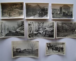 Lot 048   C/1920 Group of 13 B&W photos of Upper Michigan Road Building and Tree Clearing with horse teams.  Also includes 2 of an open pit gravel mine, most 3" x 5" with one 8" x 10".  Cond:  Minor wear to the smaller photos, the larger photo has corner losses and needs cleaning.  Est. $30-60.