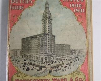 Lot 082   1901 Montgomery Ward & Company catalog # 68 (Fall/Winter), 1197 pages, 8x11” h.  Cond:  Moderate wear, top edge has some staining and back edge has some losses.  Est. $75-150.