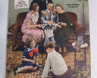 Lot 093    1936 Spiegel catalog #141 (Spring/Summer), color sections, 324 pages, 9 ¾ x 13 ½” h.  Cond:  Minor wear w/some spine loss at the bottom edge.  Colors are bright.  Est. $60-80.