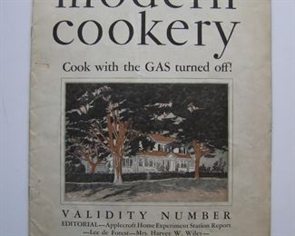 Lot 122   1927 Large promotional booklet for Chambers "Fireless" Gas Ranges, 8 pages.  Illustrated, this company used super insulation and a "Thermodome" for stove top cooking, they claim to cut the gas use in half with retained heat, 8 1/2" x 12" h.  Cond:  Minor wear overall.  Est. $25-35.