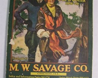 Lot 126   1928/29 M. W. Savage Co. catalog #53 (Fall/Winter), 513 pages, 8 ½ x 11” h.  Cond:  Minor wear to the spine and edges, colors still bright.  Est. $60-80.