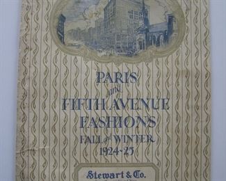 Lot 145   1924/25 "Stewart & Co., NY", Paris & Fifth Avenue Flapper Fashion Catalog for Fall and Winter, 44 pages, B&W, 7" x 9" h.     Cond:  Minor wear overall.   Est. $30-50.