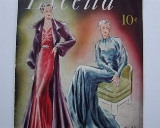 Lot 150   1935 "Excella" Winter Fashion Catalog #43, 36 pages.  Some color throughout, Excella was a clothing pattern company, 10" x 13 1/4" h.  Cond:  Minor wear overall. Est. $30-40.