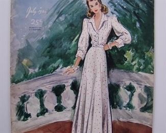 Lot 155   1941 "McCall" July Fashion Catalog, 28 pages.  Full Color throughout, McCall was a clothing pattern company, 11" x 14" h.       Cond:  Minor wear overall. Est. $30-40.