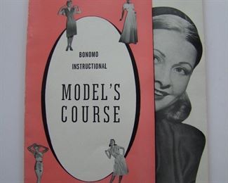 Lot 158   1957 "Bonomo Instructional Model's (Fashion) Course", soft bound book, 80 pages, B&W, illustrated, produced by Joe Bonomo (former body builder), 8 1/2" x 11" h.  Cond:  Excellent overall.  Est. $30-50.