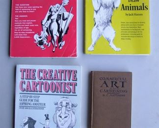 Lot 169  4 Books on Cartooning and Drawing including:  1925 “Commercial Art & Cartooning” by E.C. Mattews.  1982 “Cartooning the Head and Figure” by Jack Hamm.  1982 “How to Draw Animals” by Jack Hamm. 1989 “The Creative Cartoonist” by Dick Gautier, various sizes.  Cond:  All have minor wear.  Est. $30-60.    