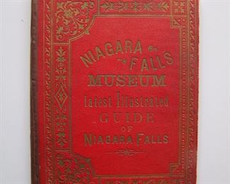 Lot 174   C/1880 "Niagara Falls and Museum" hardbound guide, fully illustrated. 12 glossy Lithos of the Falls and local points of Interest, also includes a text section w/map., 5 3/4" x 7 1/2" h. Cond: Loose and missing some pages, with minor wear overall. Est. $25-35.