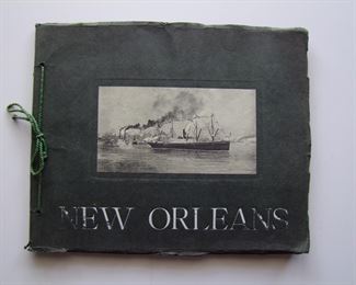Lot 177   C/1910 Lg. Souvenir scrapbook of New Orleans, 24 lg. (tipped in) B&W printed photos of the famous City and it's attractions published by Thomas F. Gessner, 9 1/4" x 11 1/2" h.    Cond:  Minor wear overall.  Est. $30-50.
