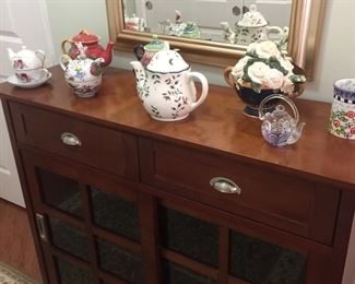 Entry Hall Cabinet-$45. Tea Pots $5/ea.