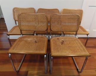Lot of 5 Vintage Marcel Cane Chairs - Made in Italy