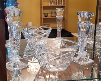 Crystal bowl & Crystal Candle sticks