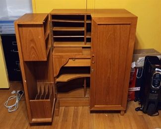 Danish modern teak “desk in a box” secretary