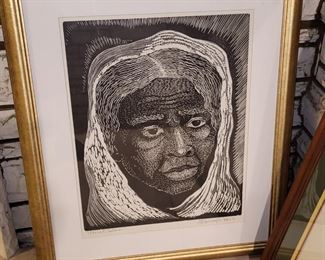 Margaret Rice Burroughs Litho of a woodcut - titled “Harriet Tubman - The Moses of Our People