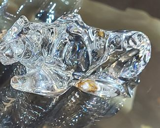 Baccarat Crystal Crouching Tiger Figurine
