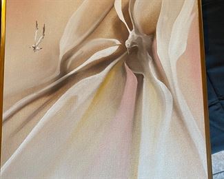 painting acrylic on canvas abstracted gull form