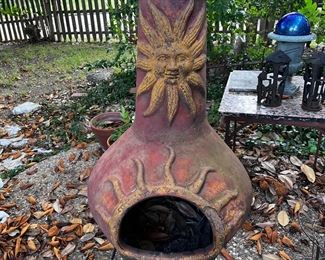 Mexican Chiminea / Outdoor Fireplace / www.contemporarycurrent.com / Whimsical In White Rock Lake