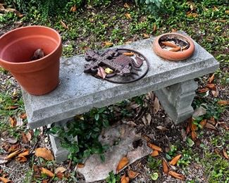Stone Garden Bench / www.contemporarycurrent.com / Whimsical In White Rock Lake