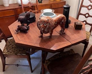 Vintage Solid Wood Dining Set w/ 4 Chairs / www.contemporarycurrent.com / Whimsical In White Rock Lake